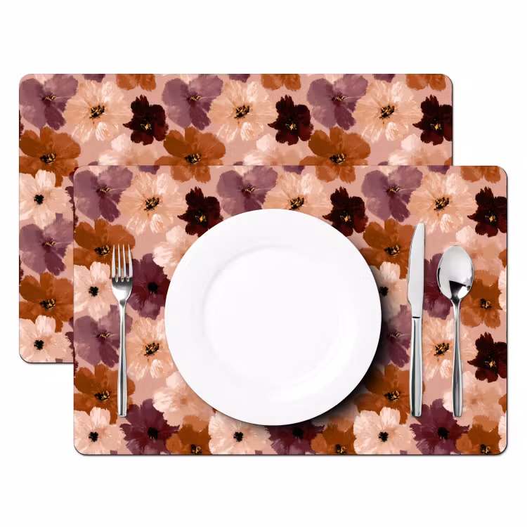 Tischset - 6 Stück - Blumen - Abstrakt - Erdtöne - 6 Stück — 2