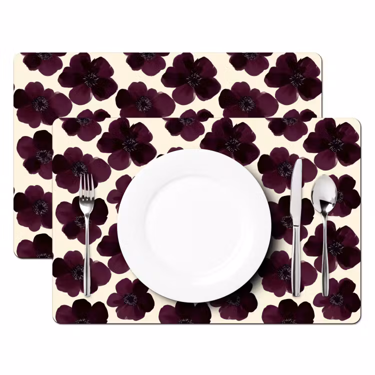 Tischset - 6 Stück - Blumen - Aquarell - Lila - 6 Stück — 2