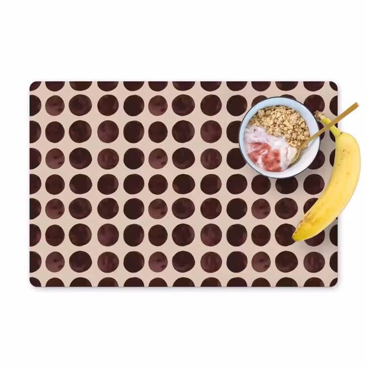 Tischset - 6 Stück - Polka dots - Muster - Braun - 6 Stück — 1
