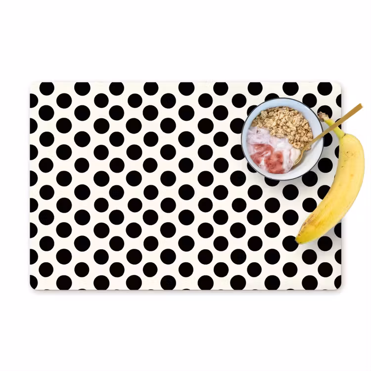 Tischset - 6 Stück - Klassisch - Polka dots - Schwarz - 6 Stück — 1