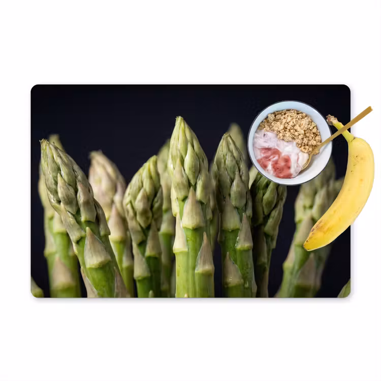 Tischset - 6 Stück - Spargel - Grün - Schwarz - 6 Stück — 1