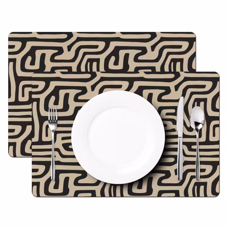 Tischset - 6 Stück - Grafik - Linien - Schwarz - 6 Stück — 2