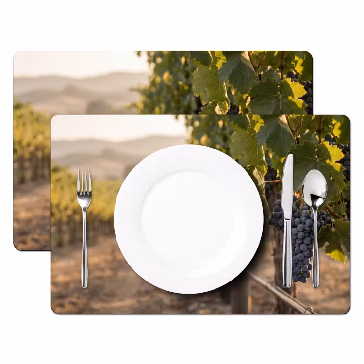 Tischset - 6 Stück - Trauben - Weinberg - Sonnenlicht - 6 Stück — 2
