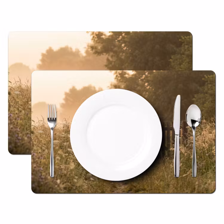 Tischset - 6 Stück - Zaun - Natur - Nebel - Feld - 6 Stück — 2