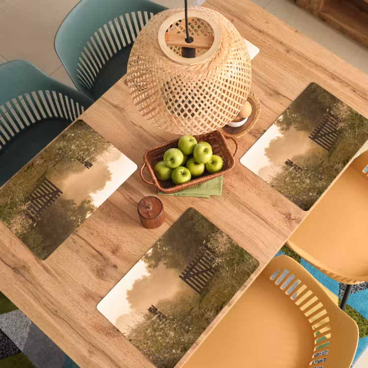 Tischset - 6 Stück - Zaun - Natur - Nebel - Feld - 6 Stück — 3