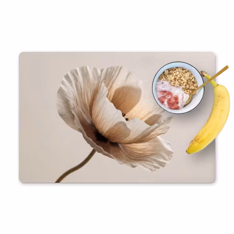 Tischset - 6 Stück - Blume - Beige - Creme - 6 Stück — 1