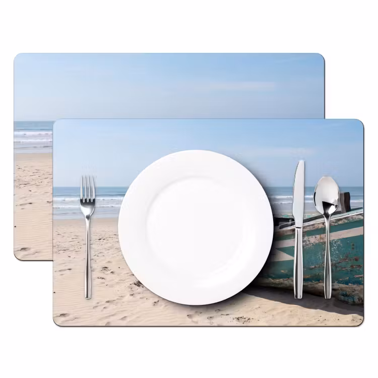 Tischset - 6 Stück - Boot - Sandstrand - Meer - 6 Stück — 2