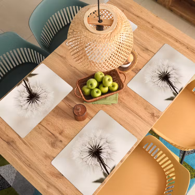 Tischset - 6 Stück - Pusteblume - Minimalistisch - Weiß - 6 Stück — 3