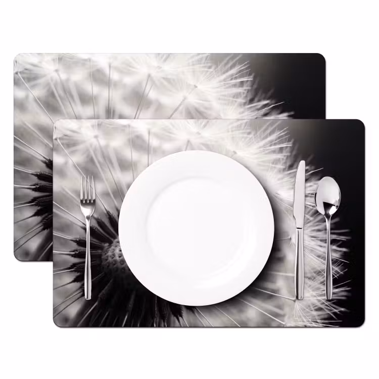 Tischset - 6 Stück - Pusteblume - Schwarz - Weiß - 6 Stück — 2