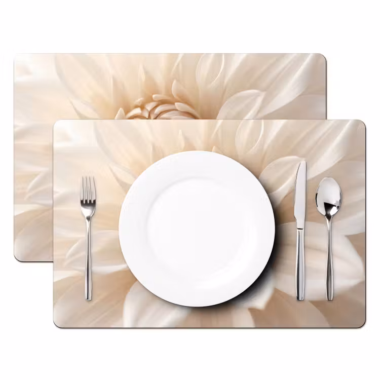 Tischset - 6 Stück - Blume - Dahlie - Weiß - 6 Stück — 2