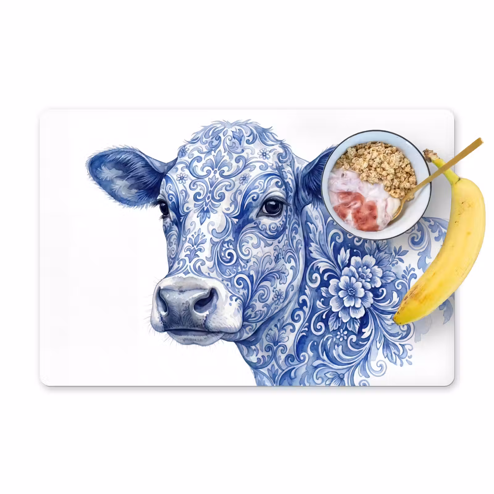 Tischset - 6 Stück - Illustration - Kuh - Blau - 6 Stück — 1