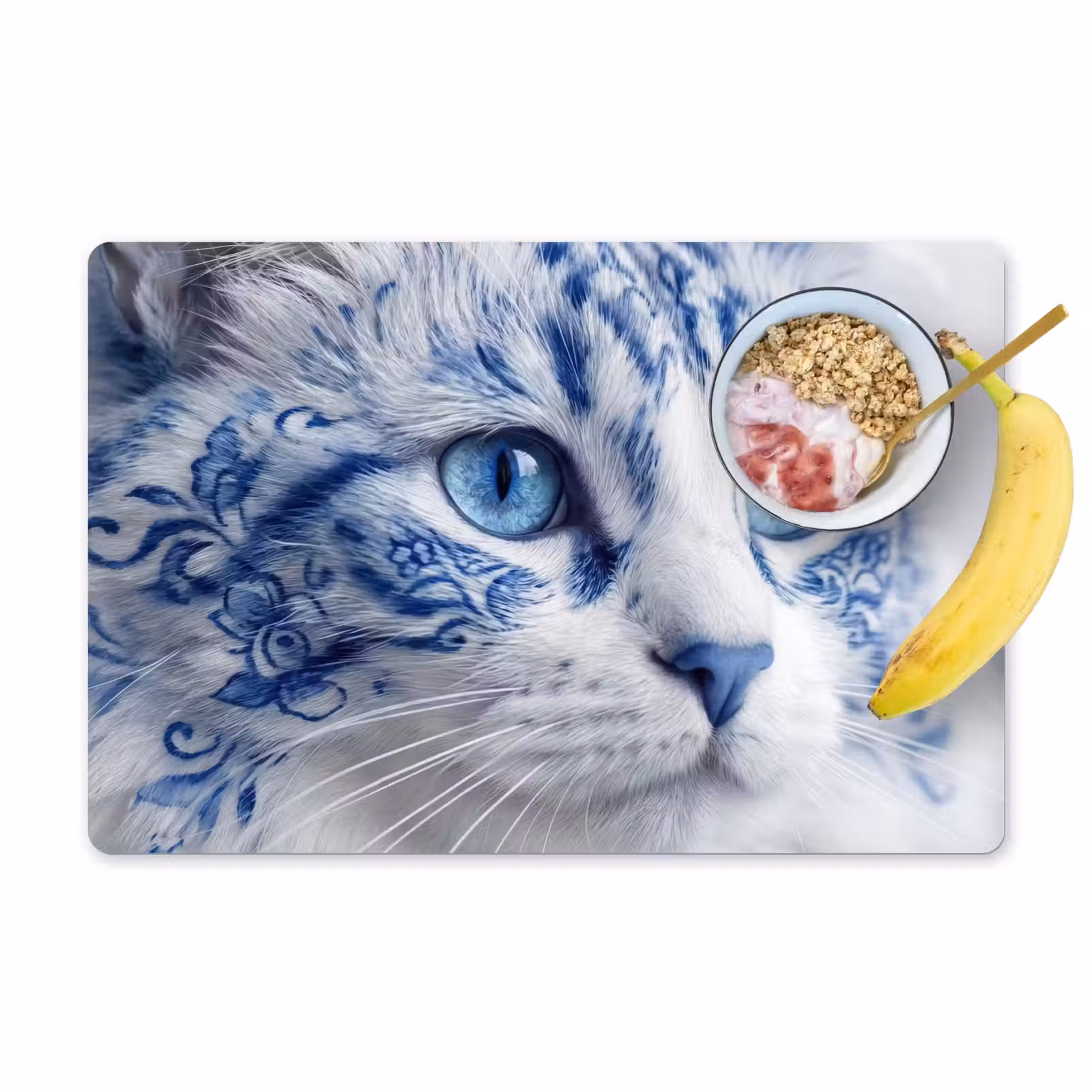 Tischset - 6 Stück - Katze - Muster - Blau - 6 Stück — 1