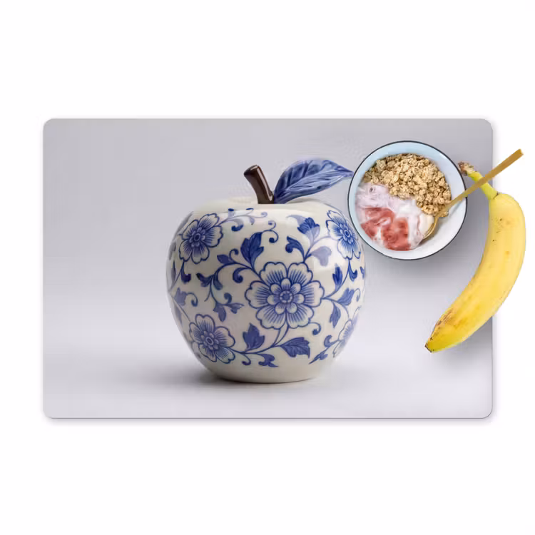 Tischset - 6 Stück - Apfel - Blau - Klassisch - 6 Stück — 1