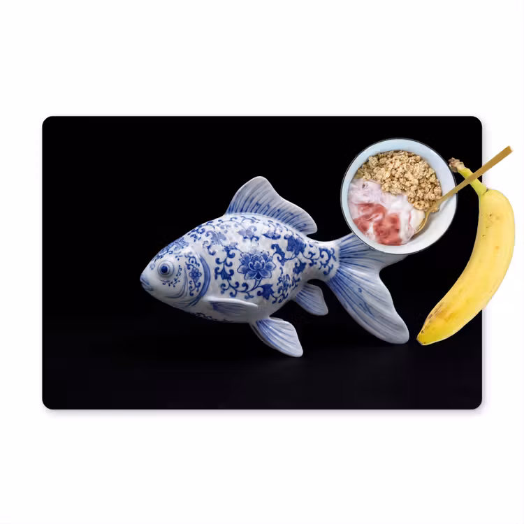 Tischset - 6 Stück - Porzellan - Goldfisch - Delfter Keramik - 6 Stück — 1