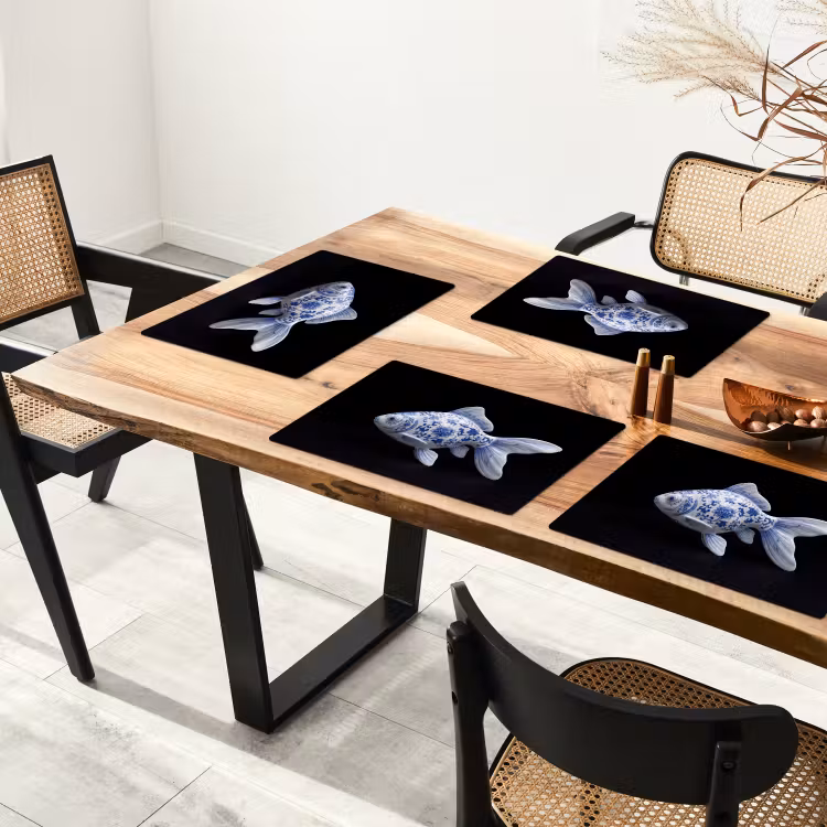 Tischset - 6 Stück - Porzellan - Goldfisch - Delfter Keramik - 6 Stück — 4