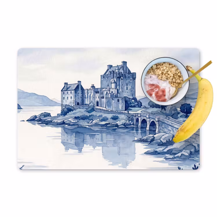 Tischset - 6 Stück - Schottisch - Schloss - Blau - Aquarell - 6 Stück — 1