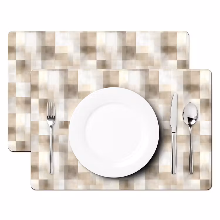 Tischset - 6 Stück - Textur - Leinen - Beige - 6 Stück — 2