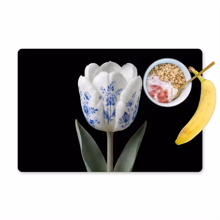 Tischset - 6 Stück - Tulpe - Muster - Blau - 6 Stück — 1