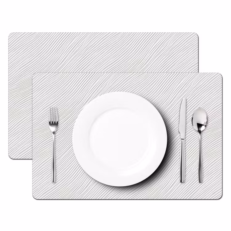 Tischset - 6 Stück - Wellen - Rippen - Weiß - 6 Stück — 2