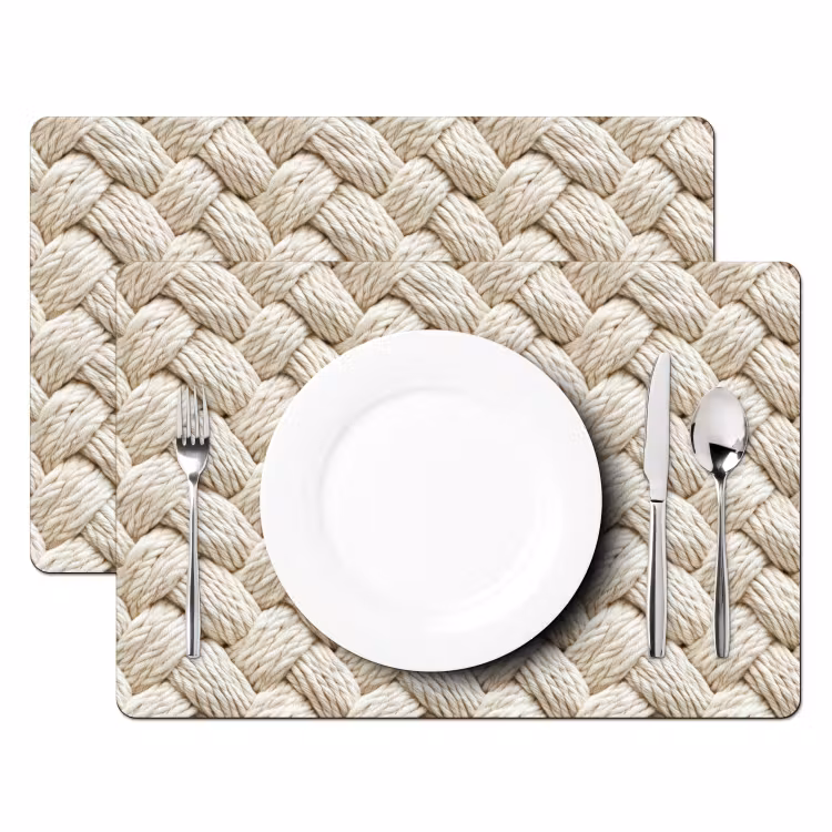 Tischset - 6 Stück - Seil - Gestrickt - Beige - 6 Stück — 2