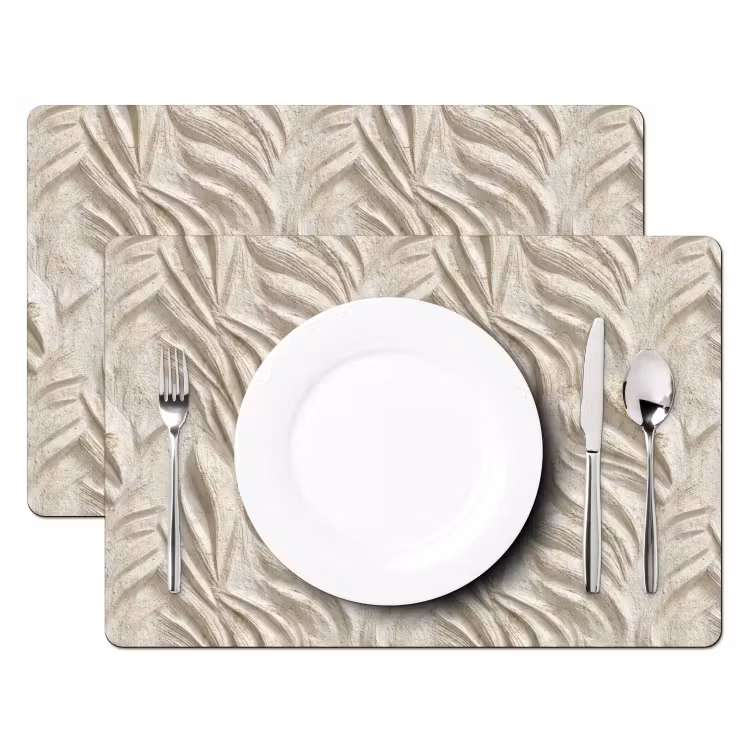 Tischset - 6 Stück - Textur - Relief - Beige - 6 Stück — 2