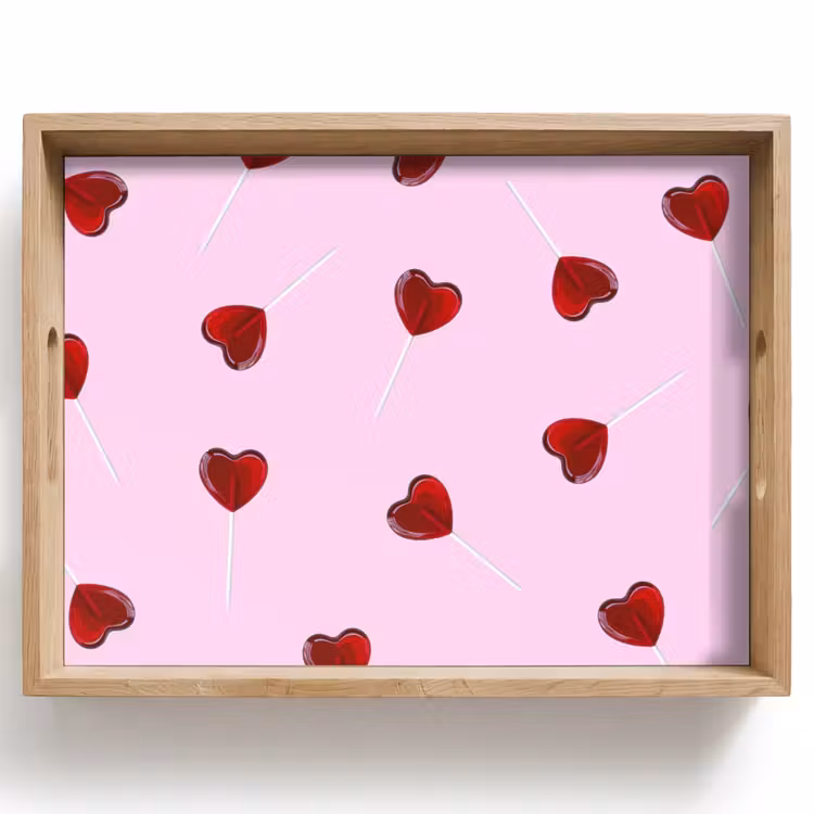 Tablett - Rosa - Herz - Lutscher - Bonbon — 1