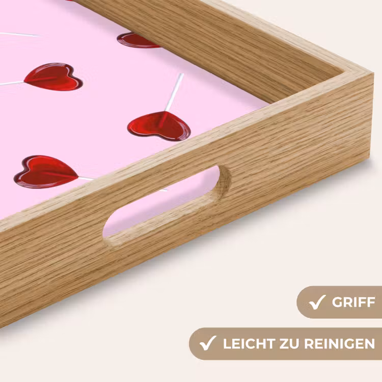 Tablett - Rosa - Herz - Lutscher - Bonbon — 8