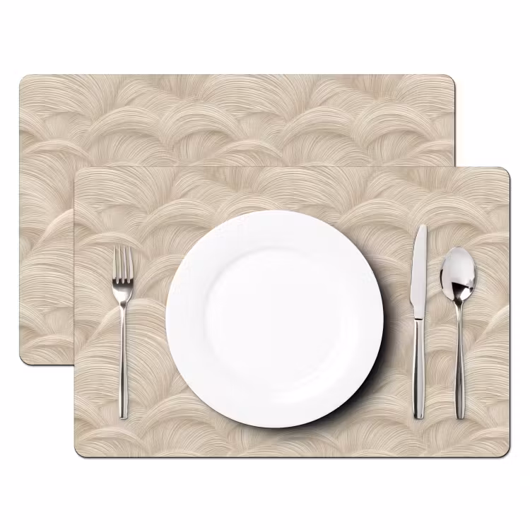 Tischset - 6 Stück - Bögen - Muster - Beige - 6 Stück — 2