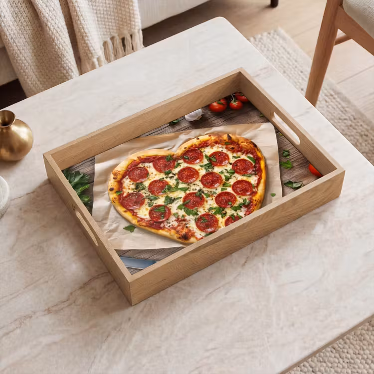 Tablett - Pizza - Herz - Peperoni - Tomate — 2