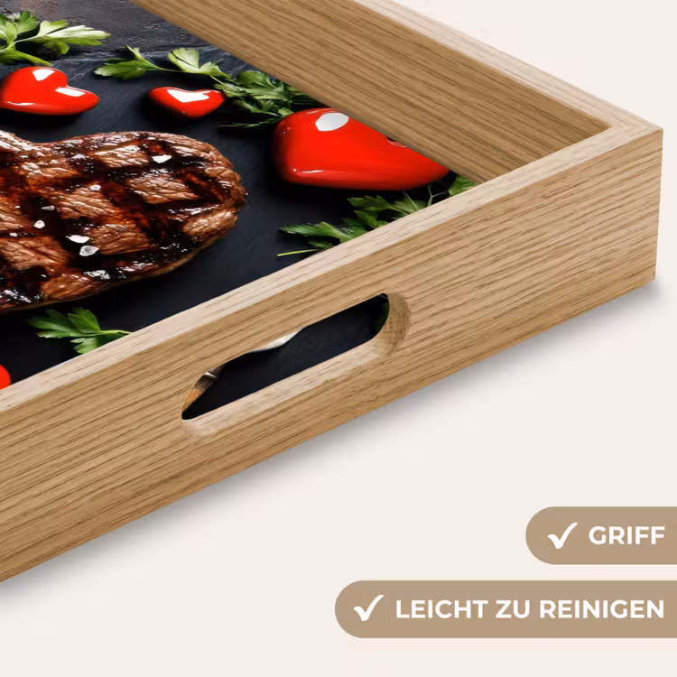 Tablett - Steak - Herz - Besteck — 8