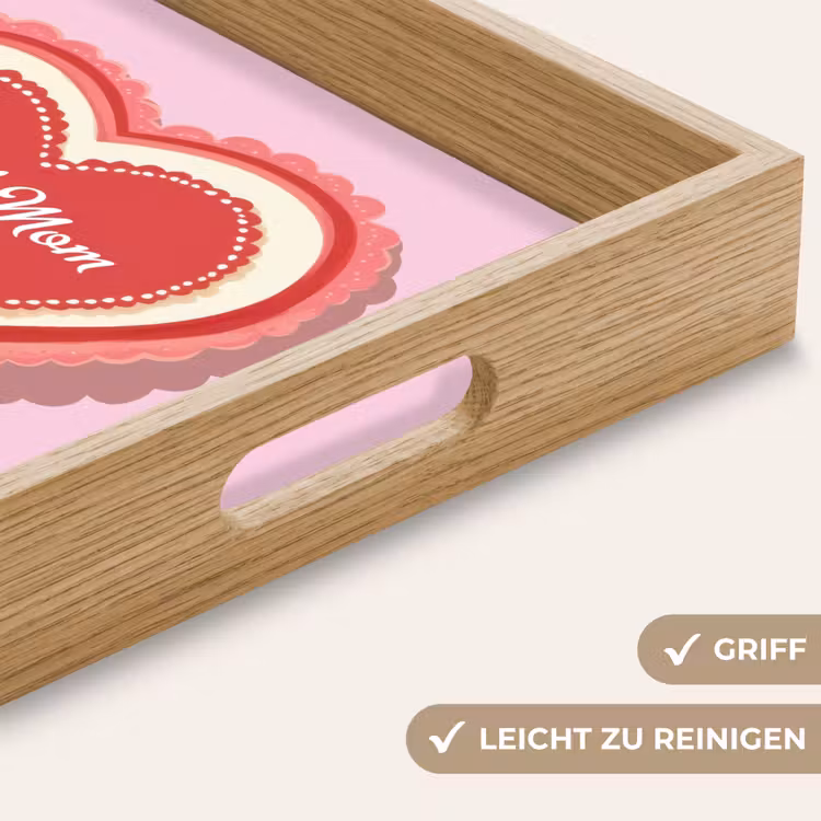 Tablett - Text - Herz - Mutter - Rosa — 8