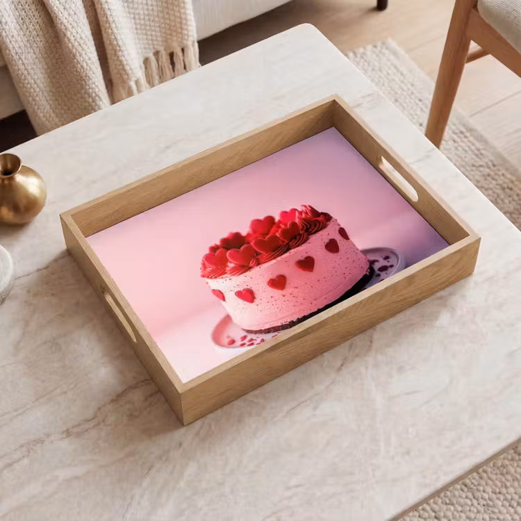 Tablett - Torte - Herz - Rosa — 2