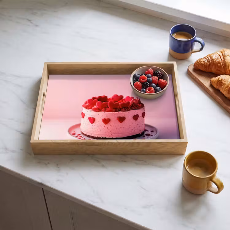 Tablett - Torte - Herz - Rosa — 3