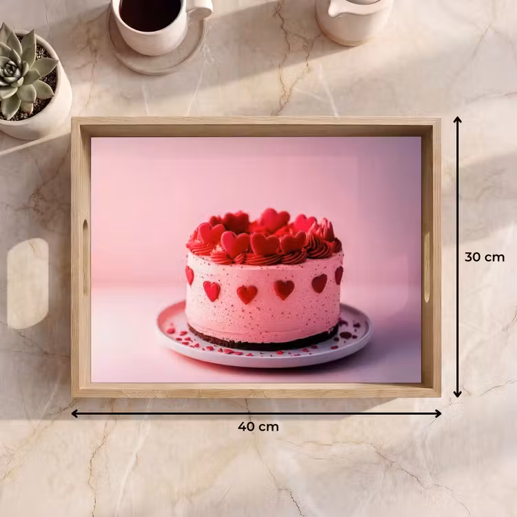Tablett - Torte - Herz - Rosa — 7