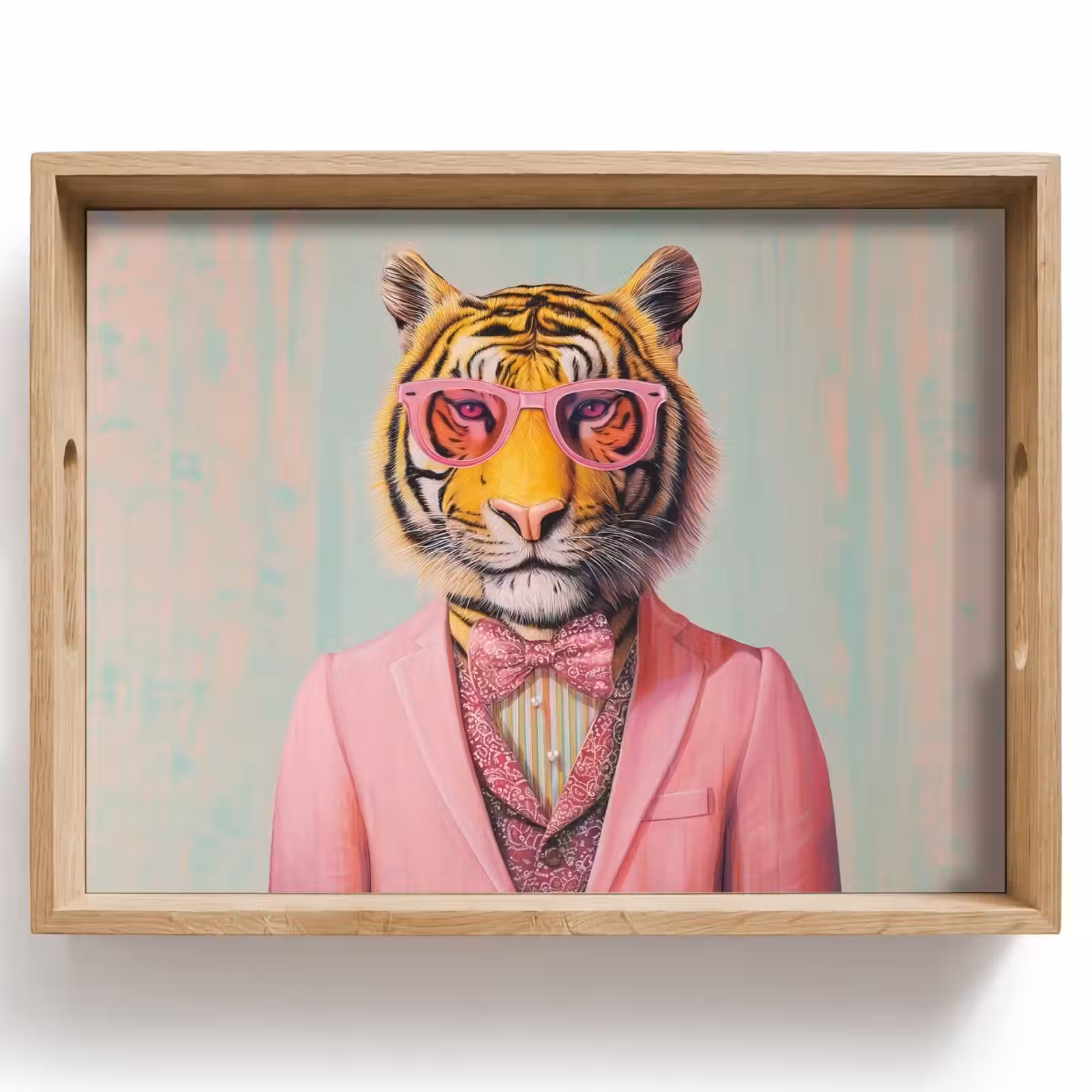 Tablett - Tiger - Fliege - Jacke - Rosa — 1