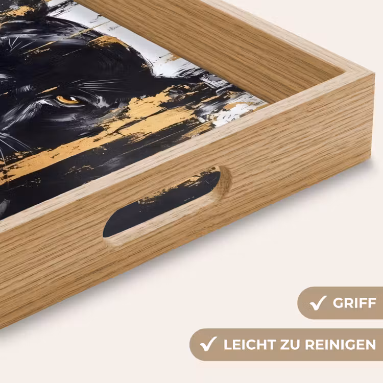 Tablett - Panther - Schwarz - Abstrakt - Pinselstriche — 8