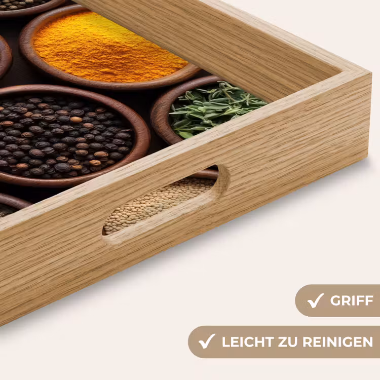 Tablett - Tabletts - Holz - Kräuter - Farbenfroh — 8