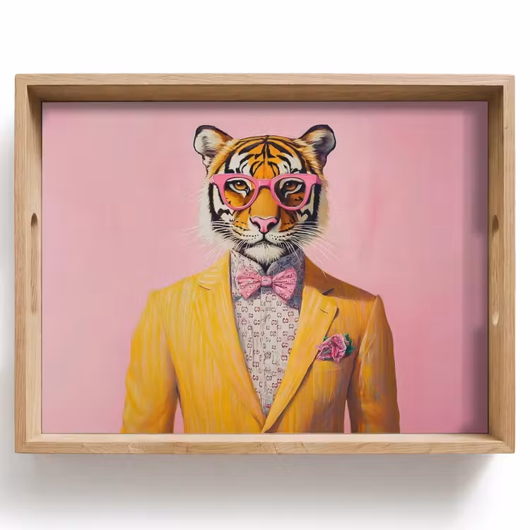 Tablett - Tiger - Brille - Gelb - Jacke — 1