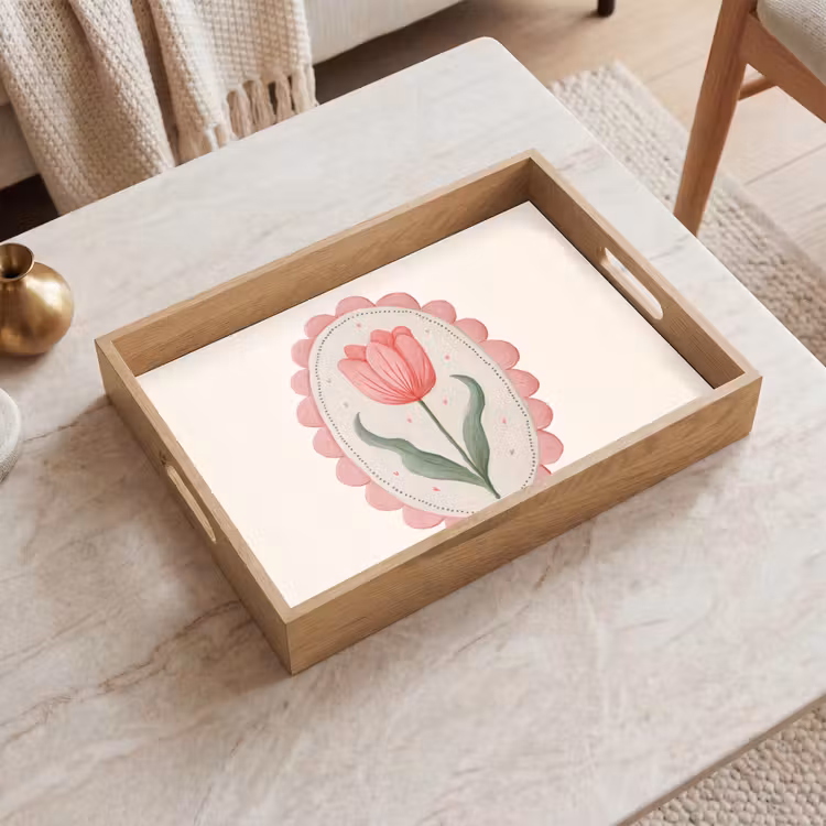 Tablett - Tulpe - Rahmen - Oval - Illustration — 2