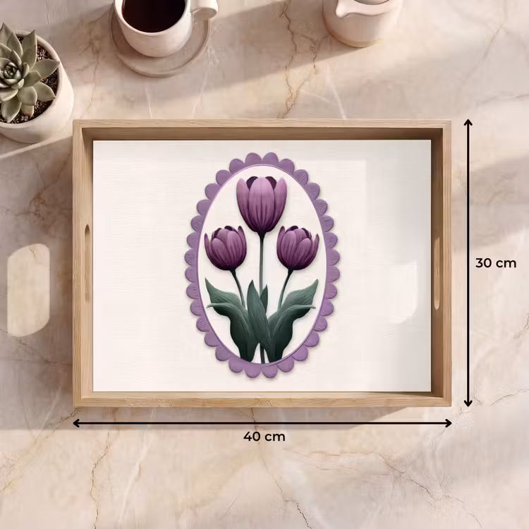 Tablett - Tulpen - Lila - Liste - Blätter — 7