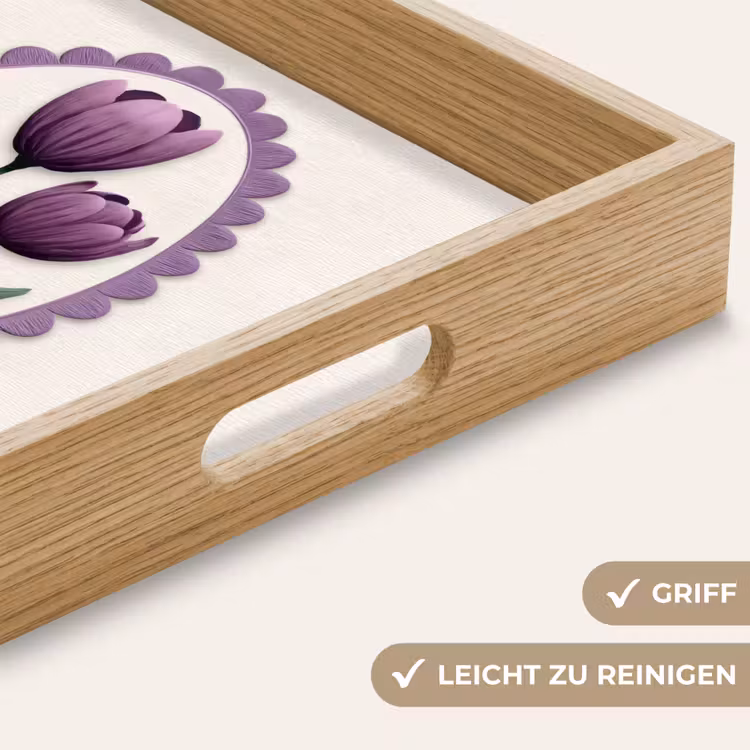 Tablett - Tulpen - Lila - Liste - Blätter — 8