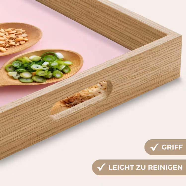 Tablett - Zutaten - Löffel - Holz - Rosa — 8