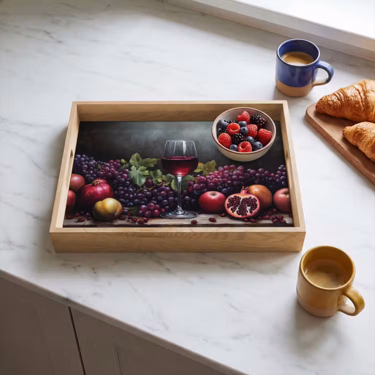 Tablett - Wein - Obst - Stilleben — 3