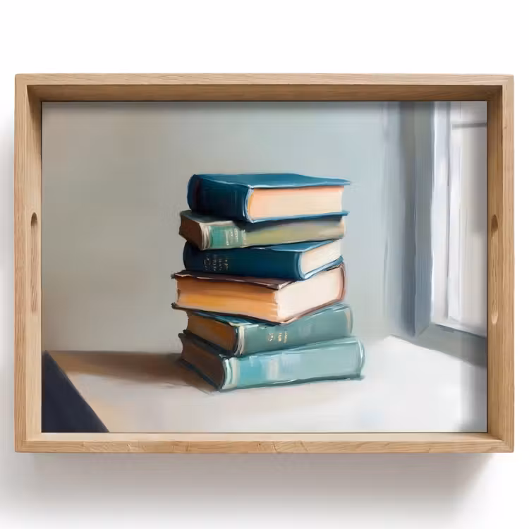 Tablett - Stapel - Bücher - Grün - Tageslicht — 1