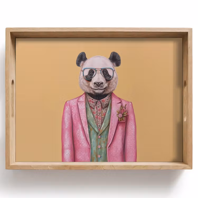 Tablett - Panda - Anzug - Sonnenbrille - Blau — 1