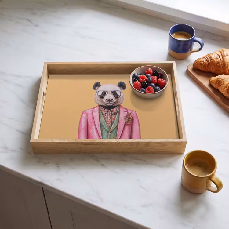 Tablett - Panda - Anzug - Sonnenbrille - Blau — 3