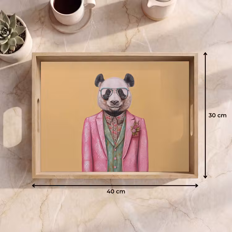 Tablett - Panda - Anzug - Sonnenbrille - Blau — 7
