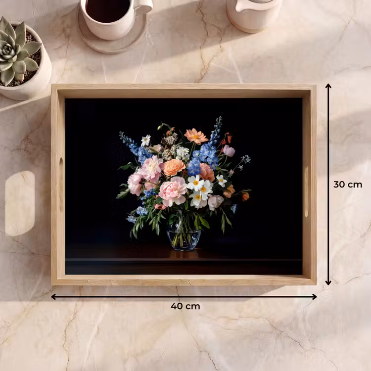 Tablett - Pastell - Blumen - Vase — 7