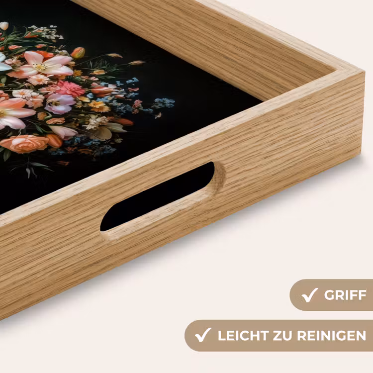 Tablett - Rosa - Blumen - Vase - Farben — 8