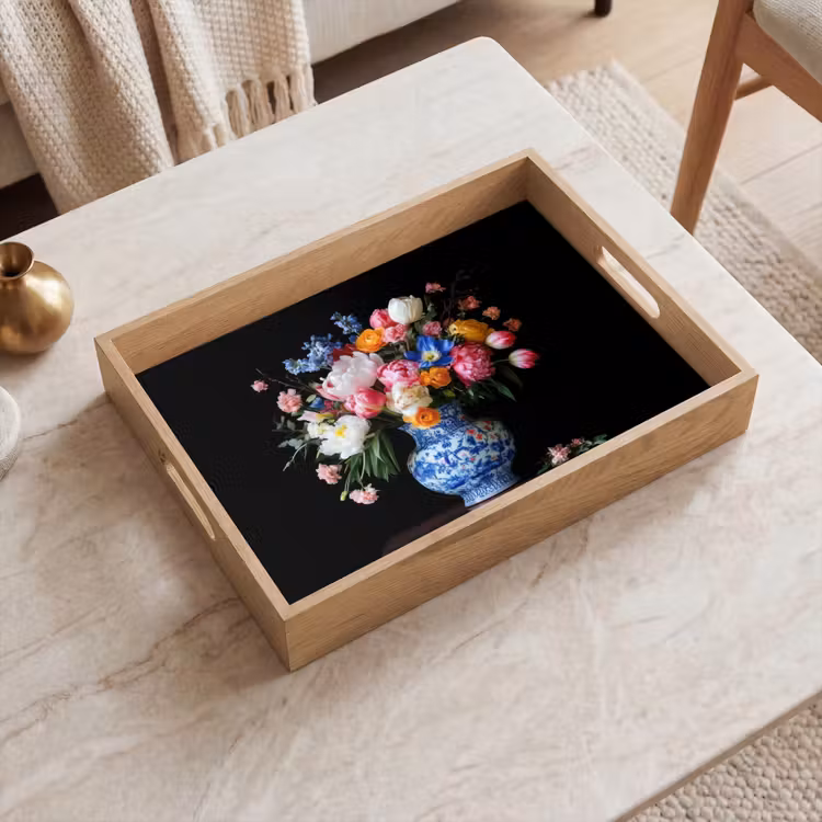 Tablett - Rosen - Blumen - Vase - Blumenstrauß — 2